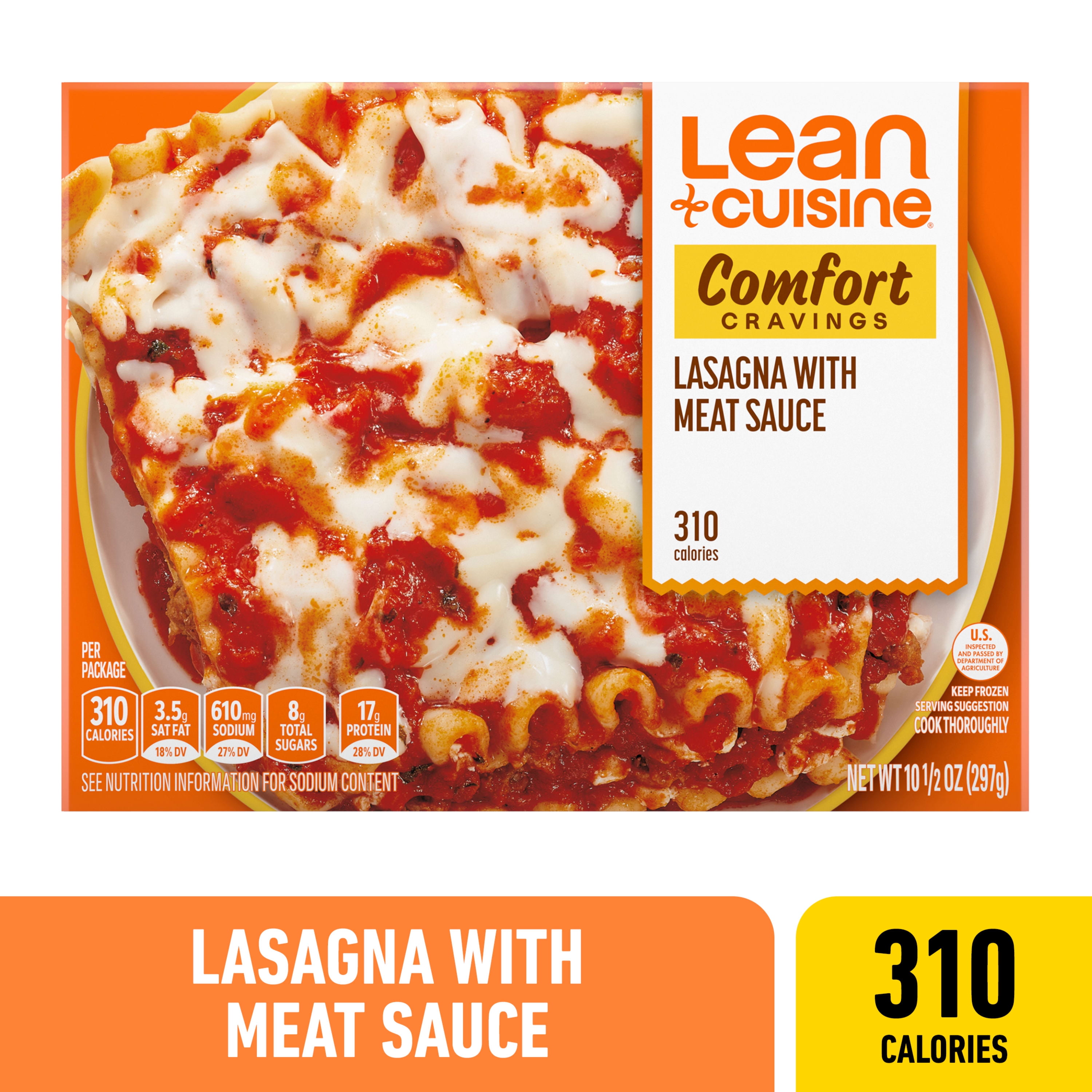 Lean Cuisine Meat Sauce Lasagna Meal, 10.5 oz (Frozen)