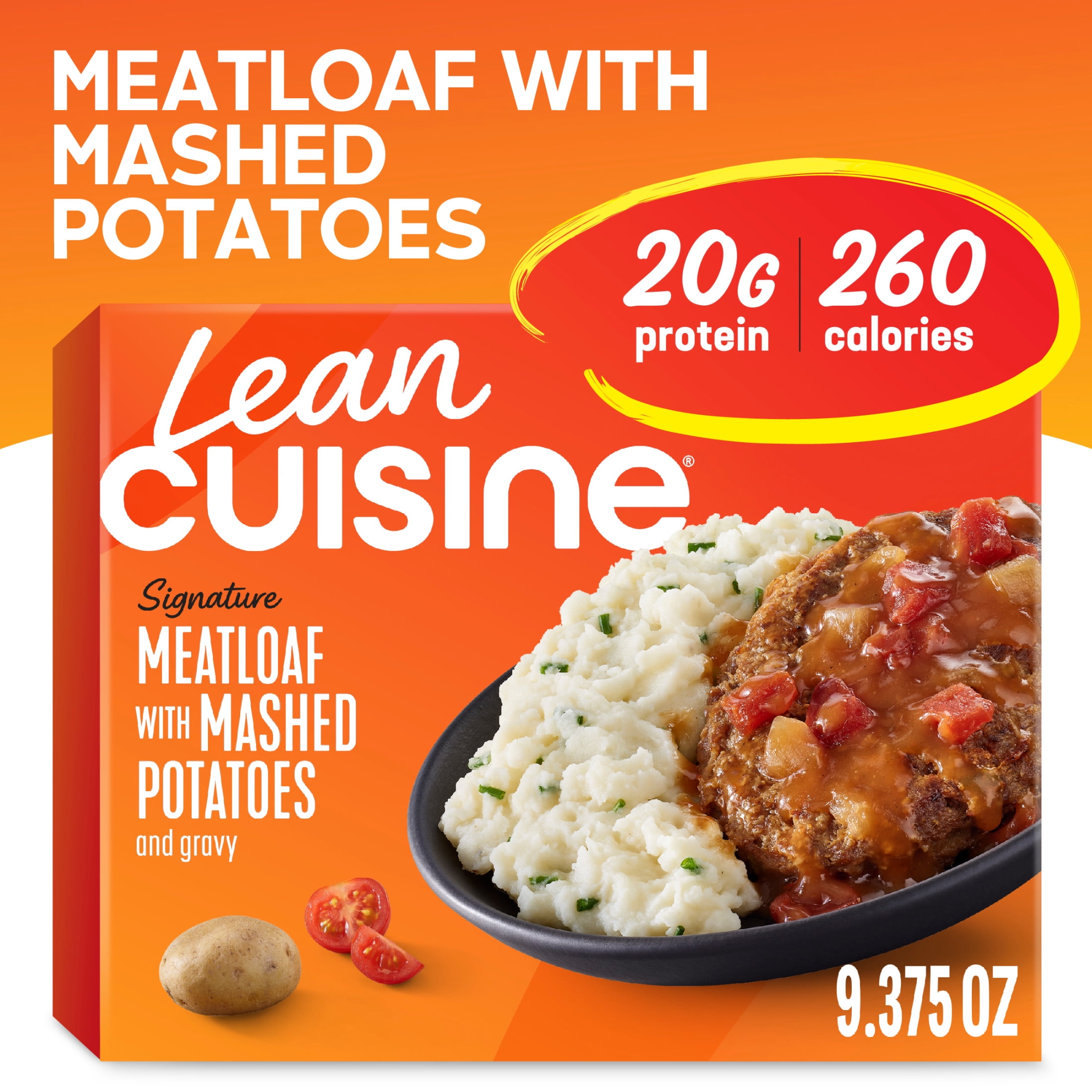 Lean Cuisine Meatloaf with Mashed Potatoes Microwave Meals for Lunch or Dinner, 9.375 oz (Frozen)