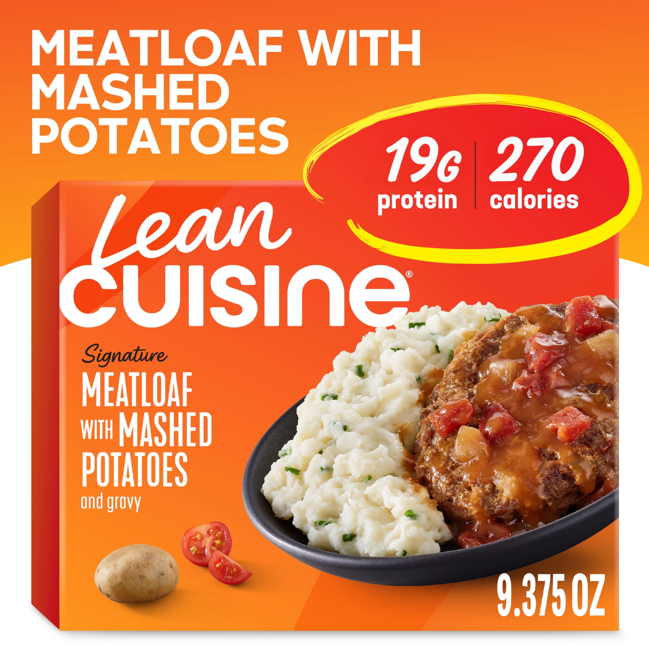 Lean Cuisine Meatloaf with Mashed Potatoes Microwave Meals for Lunch or Dinner, 9.375 oz (Frozen)