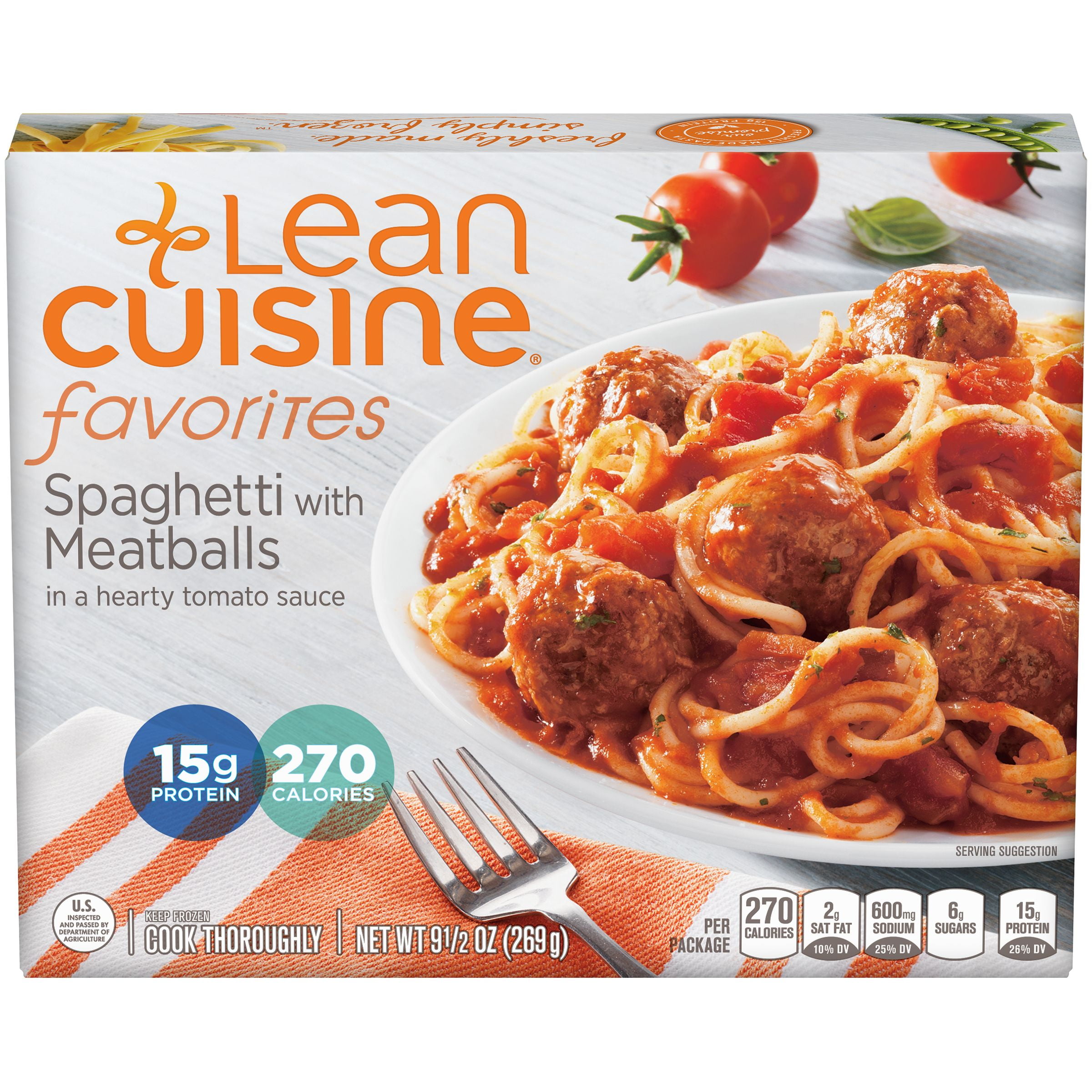 Nestle Stouffers Lean Cuisine One Dish Favorites Spaghetti with Meatball and Sauce - Entree, 9.5 Ounce -- 12 per case.