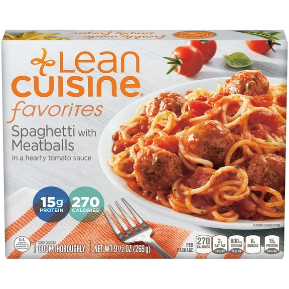 Nestle Stouffers Lean Cuisine One Dish Favorites Spaghetti with Meatball and Sauce - Entree, 9.5 Ounce -- 12 per case.