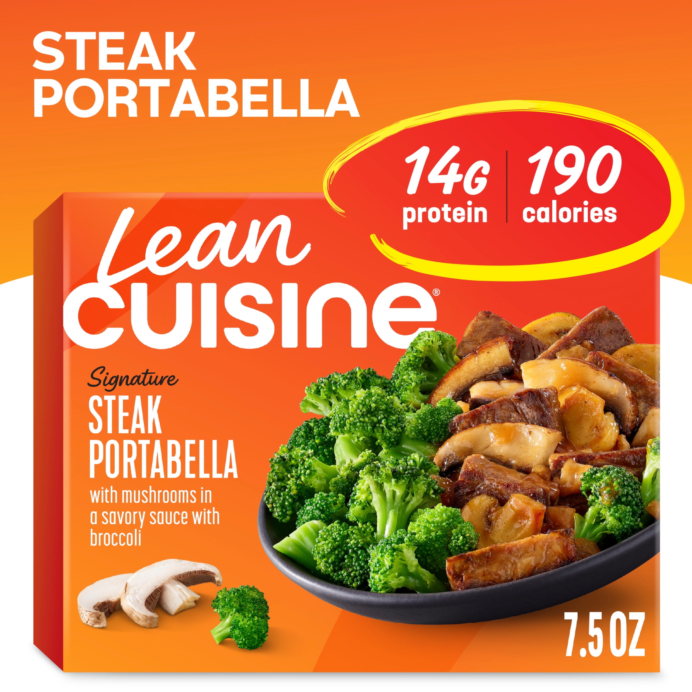 Lean Cuisine Steak Portabella Microwave Meals for Lunch or Dinner, 7.5 oz (Frozen)