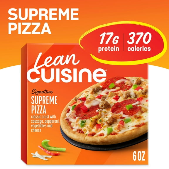 Lean Cuisine Supreme Traditional Mini Personal Pizza Microwave Meals for Lunch or Dinner, 6 oz (Frozen)
