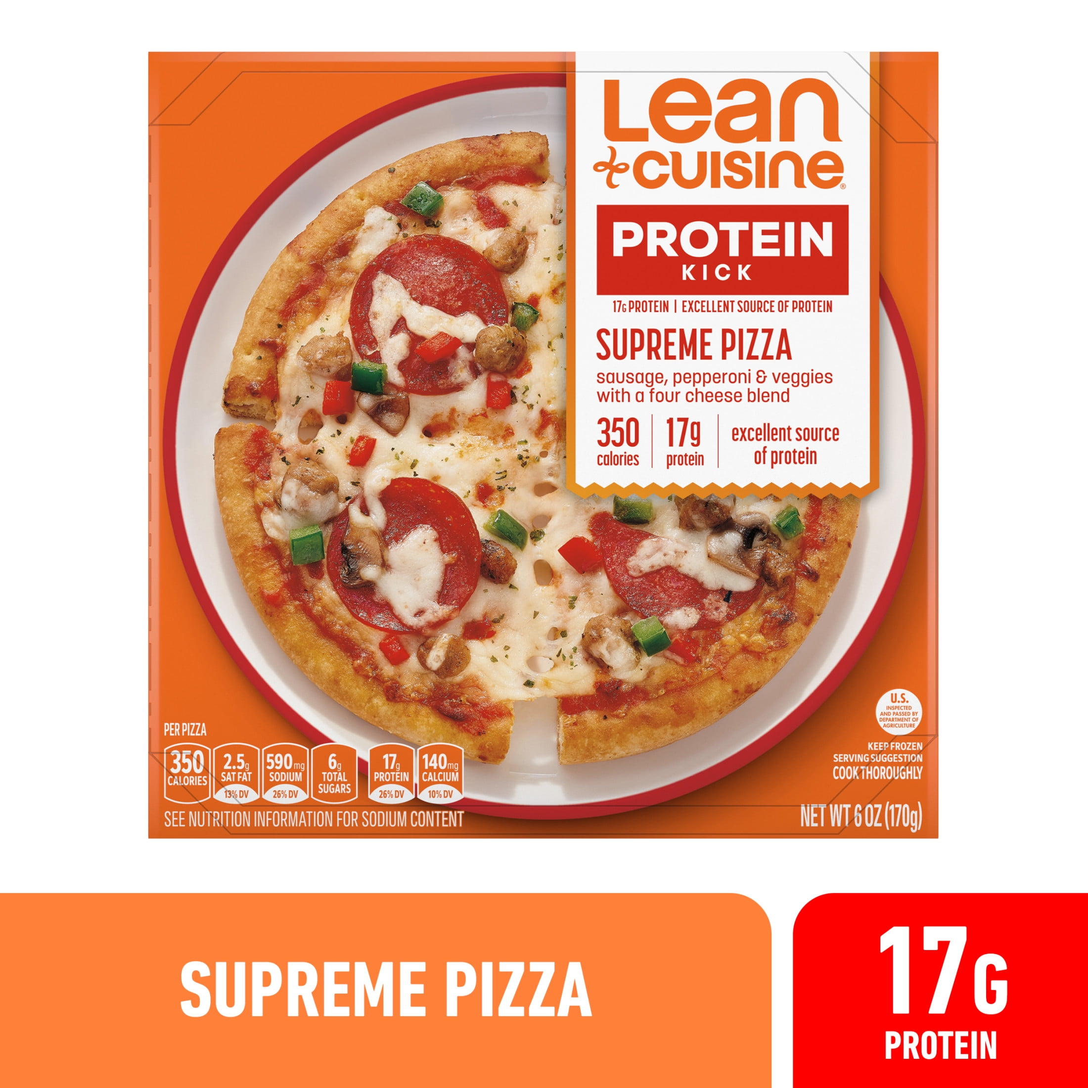 Lean Cuisine Supreme Traditional Mini Personal Pizza for Lunch or Dinner, 6 oz (Frozen)