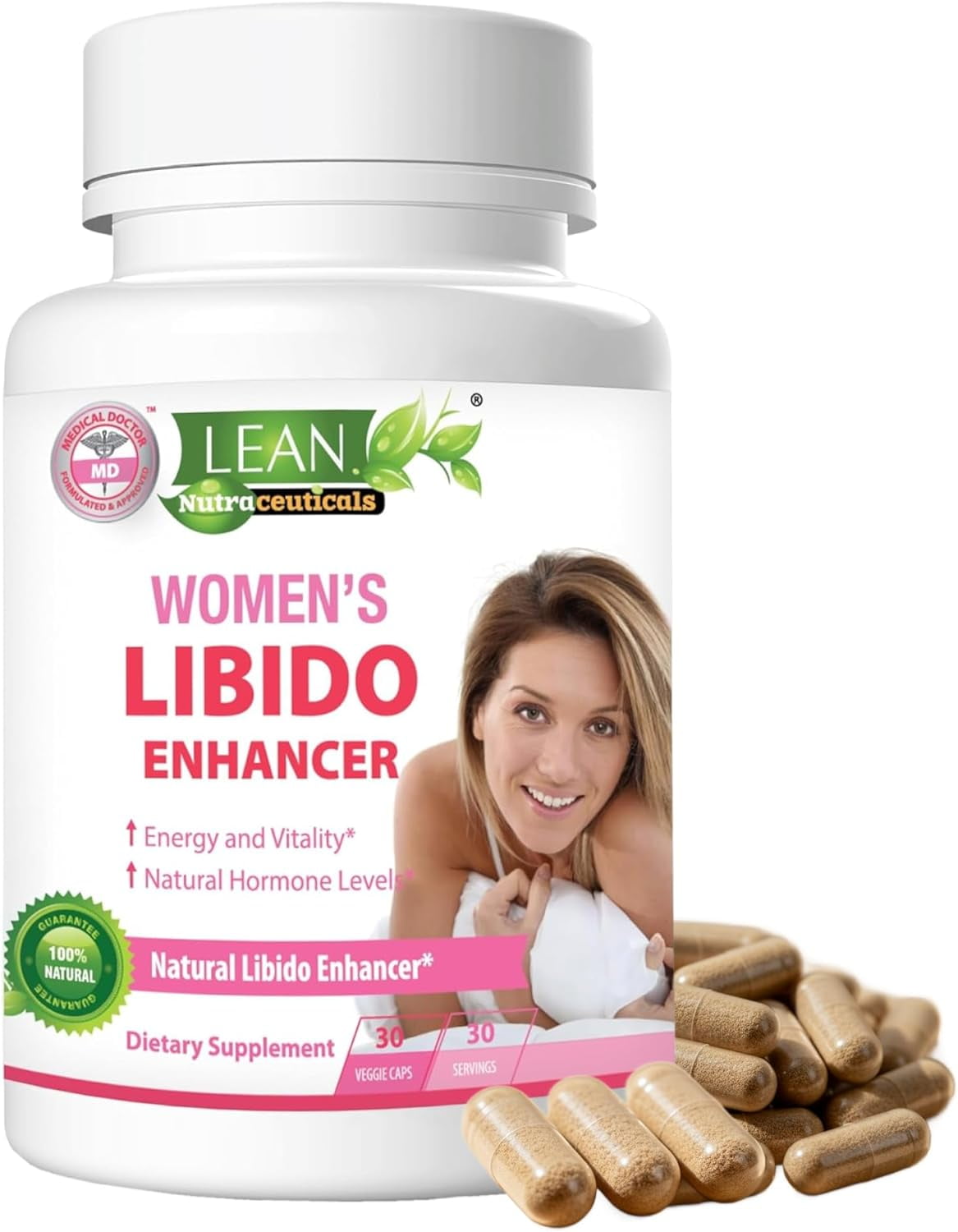 LEAN Nutraceuticals Women's Libido Enhancer Capsules, MD Formulated Libido Booster Hormone Supplements for Sex Drive
