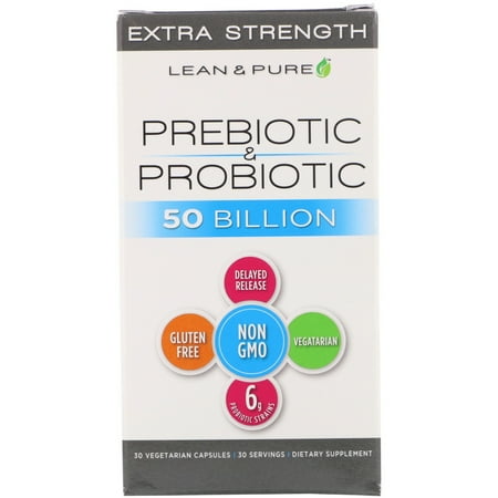 Lean & Pure Prebiotic & Probiotic Extra Strength 50 Billion 30 Vegetarian Capsules