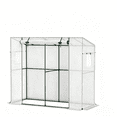 thumbnail image 1 of Lean-To Walk-In Greenhouse with Mesh Windows, White, 1 of 9
