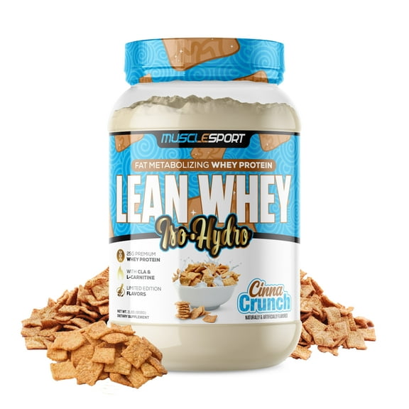 Lean Whey Iso Hydro Protein Powder, Cinna Crunch - 2lb, 25g of Protein - Low Fat - Low Carb - Fitness & Nutrition