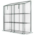 thumbnail image 1 of Lean-to Greenhouse, Portable Greenhouse with 3 Tier Shelves, 2 Roll-Up Zippered Doors, 56.3" x 18.1" x 59.4", Clear, 1 of 11