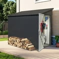thumbnail image 1 of Lean to Shed, 4' x 8' Metal Shed and Outdoor Storage, Sloped Top Patio Tool Shed with Lockable Door, Floor Frame, Padlock, 1 of 9