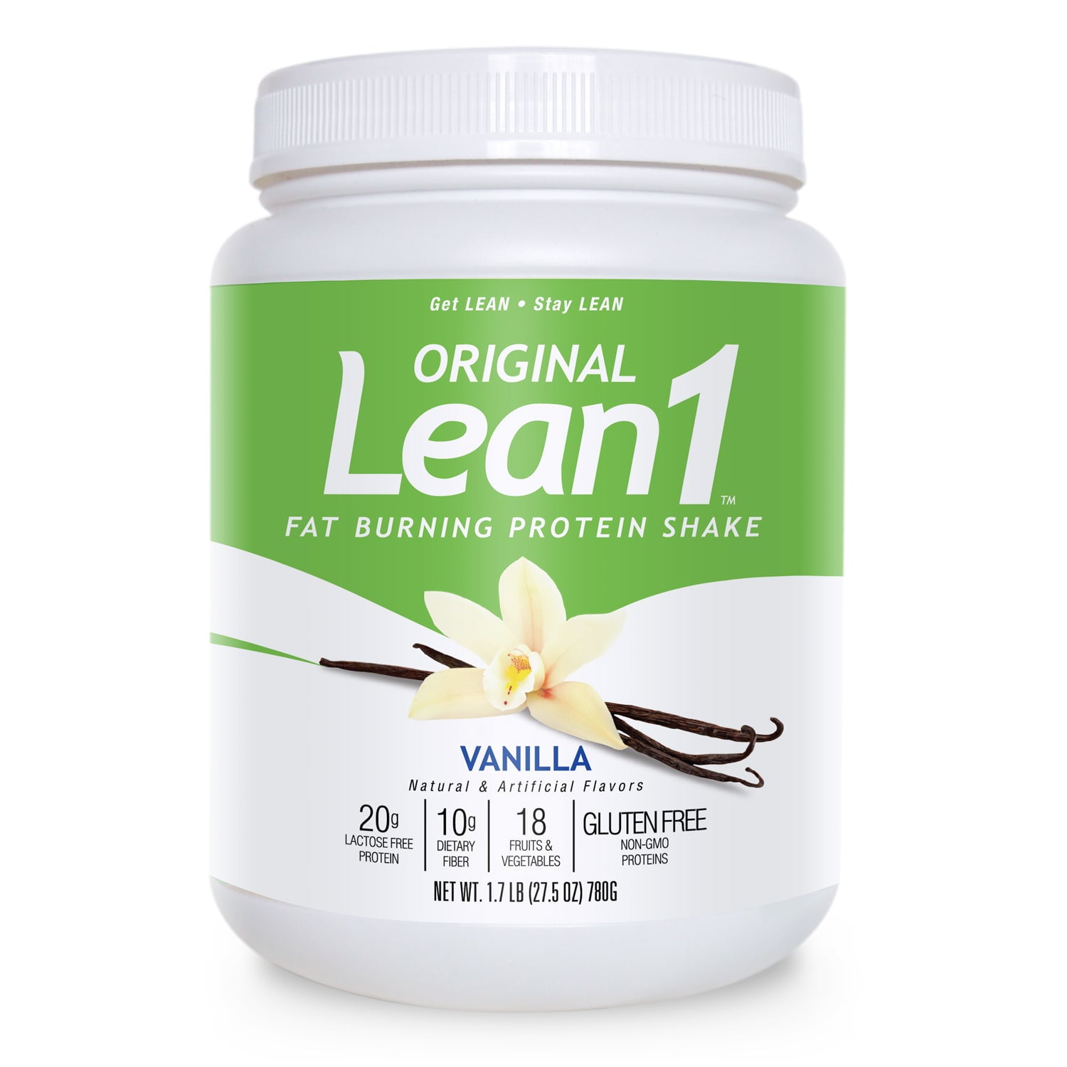 Lean1 Fat Burning Meal Replacement Protein Shake, Vanilla Flavor, 15 ...