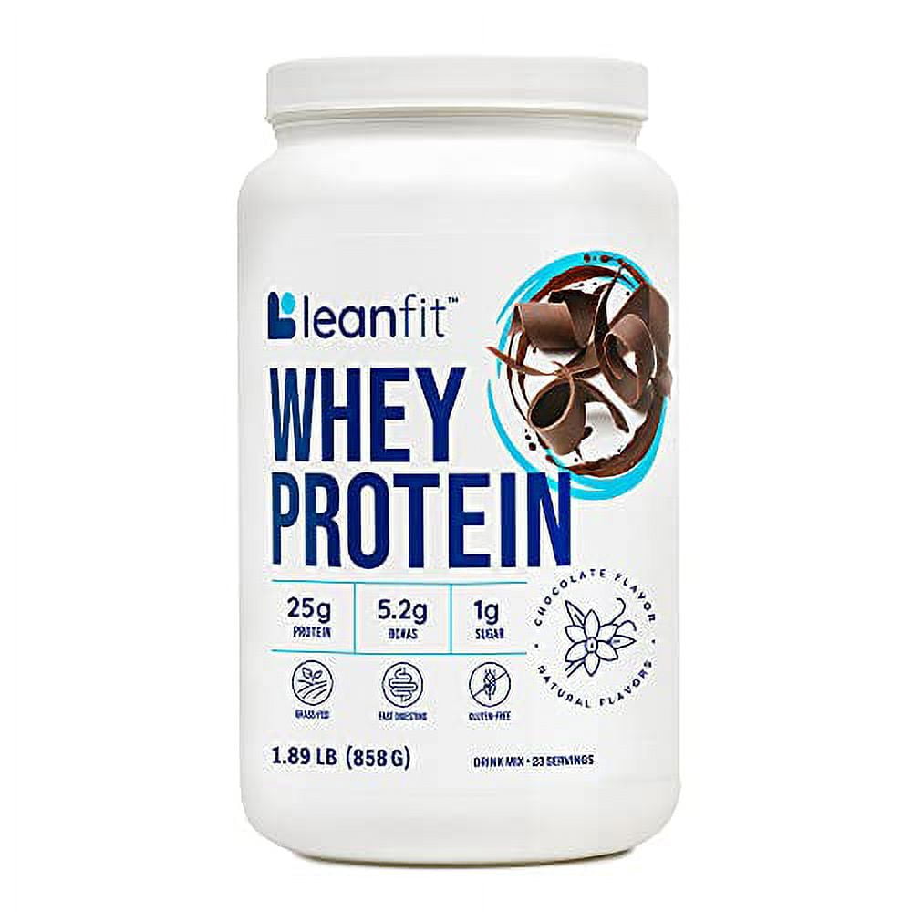 LeanFit® Grass-fed Whey Protein Powder, Natural Chocolate, Gluten