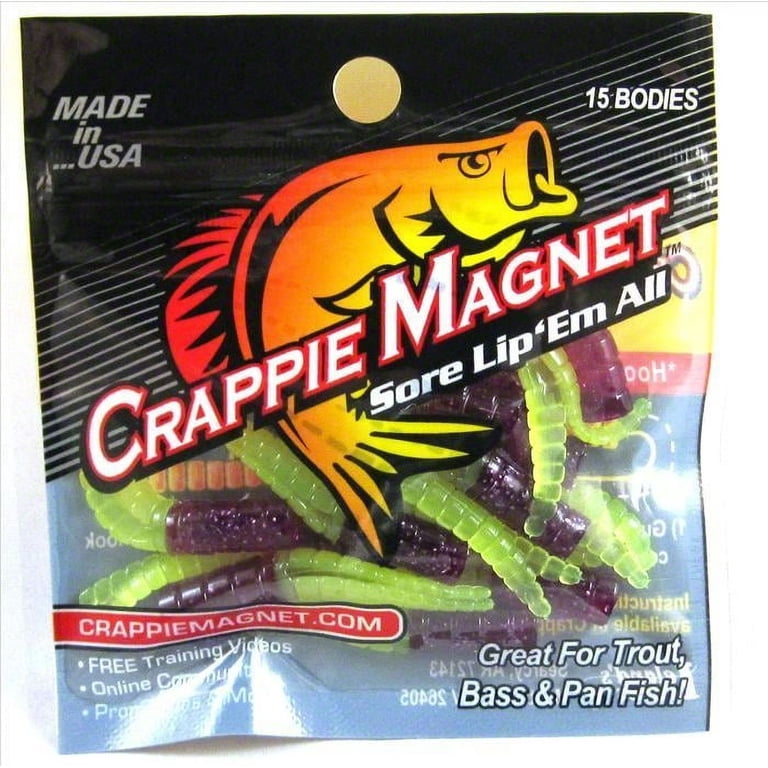 Leand Lures Crappie Magnet Soft Body Fishing Lure, Red Chartreuse