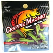 Leand Lures Crappie Magnet Soft Body Fishing Lure, Red Chartreuse 15 Pack, 32101