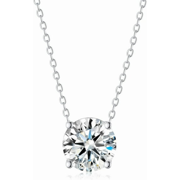 Leander 1-4CT Moissanite 4P Pendant Necklace for Women, 1-4CT D Color 925 Sterling Silver Necklace with Certificate of Authenticity