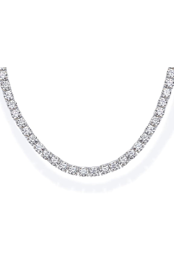 14K Gold Plated 3mm Simulated Diamond Tennis Necklace for Women | Tennis Chain | Chunky Long Gold Necklace for Women| Sizes 15" and 18"