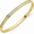 thumbnail image 1 of Leander 14K Gold Plated Cubic Zirconia Bangle Tennis Bracelets for Women | Classic Love Cuff Bangle Bracelets, 1 of 5