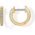 thumbnail image 1 of Leander 14K Gold Plated Cubic Zirconia Cuff Earrings Huggie Stud, 1 of 5