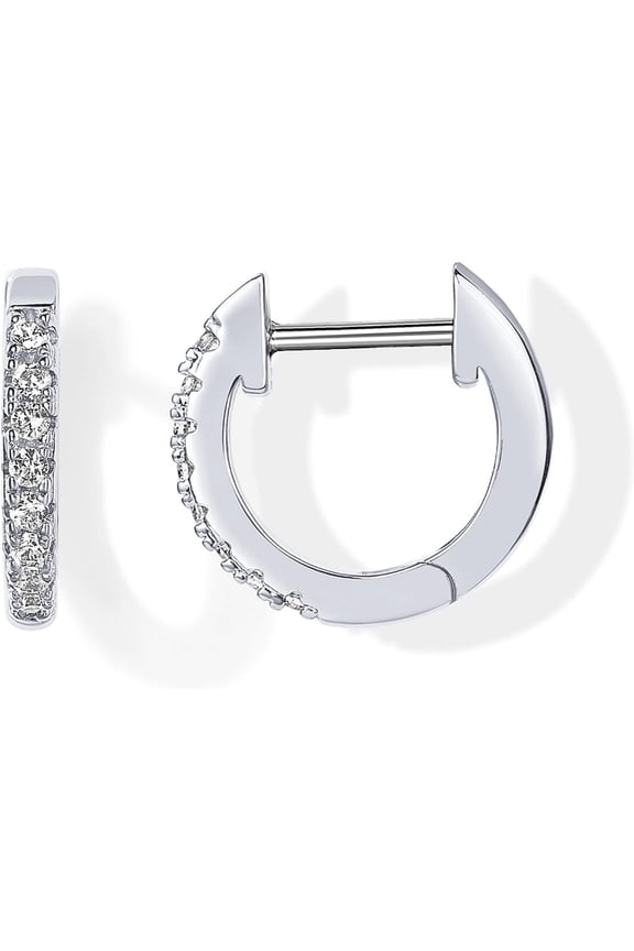 14K Gold Plated Cubic Zirconia Cuff Earrings Huggie Stud