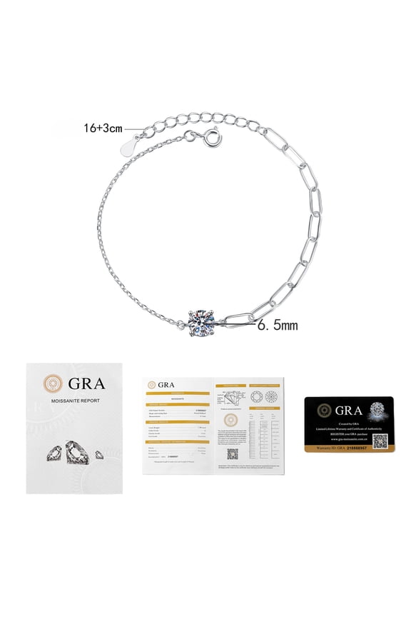 925 Sterling Silver Bracelet, Lab-Diamond Bracelet for Women, Luxurious Bracelet, 1 Carat D-Color Women's Bracelet