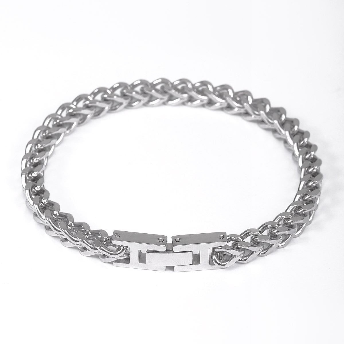 Brand New Summer Men's Hip-Hop Style Stainless Steel Cuban Chain Bracelet with Stylish Folding Clasp, Franco Bracelet