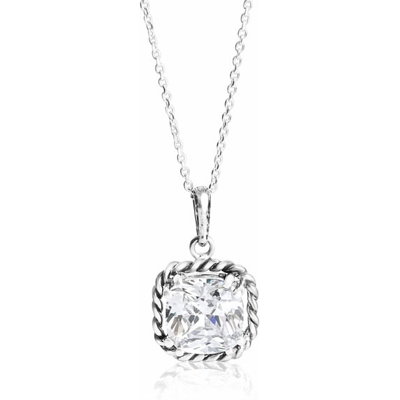 Leander 925 Sterling Silver Necklace for Women - Rope with Cubic Zirconia Vintage Design - Hypoallergenic, Lead & Nickel Free Jewelry - Artisan Handcrafted Statement Necklace