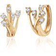 thumbnail image 1 of Leander Cubic Zirconia Huggie Earrings 14k Gold Plated Tiny Earrings Small Huggie Hoop Earrings Simple Lightweight Hoops Gift for Women, 1 of 5