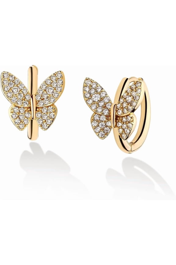 Cubic Zirconia Huggie Earrings 14k Gold Plated Tiny Earrings Small Huggie Hoop Earrings Simple Lightweight Hoops Gift for Women