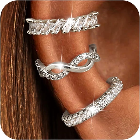 Leander Ear Cuffs Non-Piercing Earrings for Women Cute Small Clip-On Cartilage Earring 14k Gold Plated Dainty Fake Piercings Earings