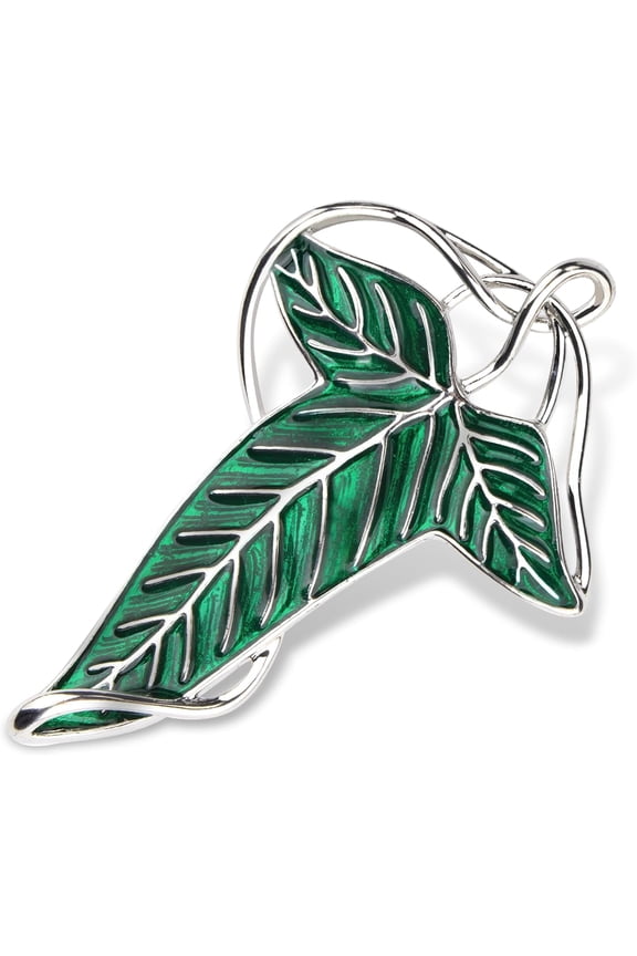 Elegance Elven Green Tree Leaf Enamel Pin,Cloak Clasp Brooches Elven Keepsake Pin for Luck and Mystery – Perfect for Christmas Festive Attire and Cosplay Jewelry