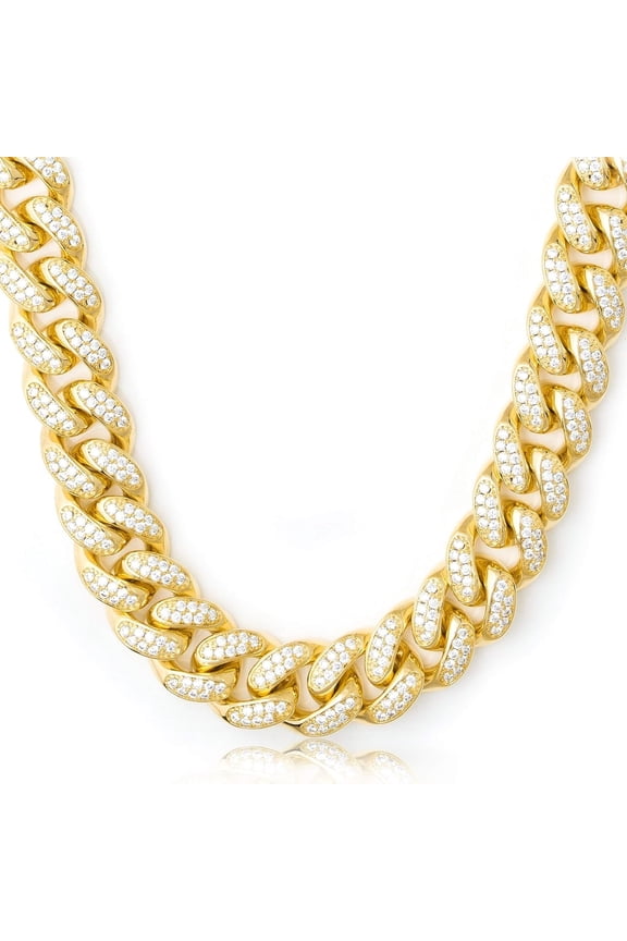 Hip Hop 12mm 10mm Real White Gold/18K Gold/Rose Gold Plated Iced Out Miami Cuban Link Chain Necklace or Bracelet Diamond CZ Choker for Men Women