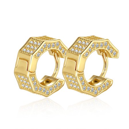 Leander Hip-Hop Hot Shot S925 Sterling Silver Moissanite Stud Earrings with Luxurious Square Settings, European and American Style for Both Men and Women