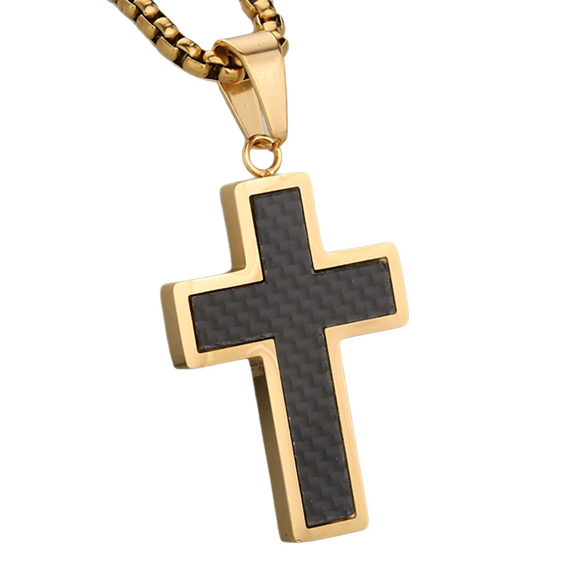 Leander Men's Stainless Steel Cross Crucifix Bible Prayer Pendant
