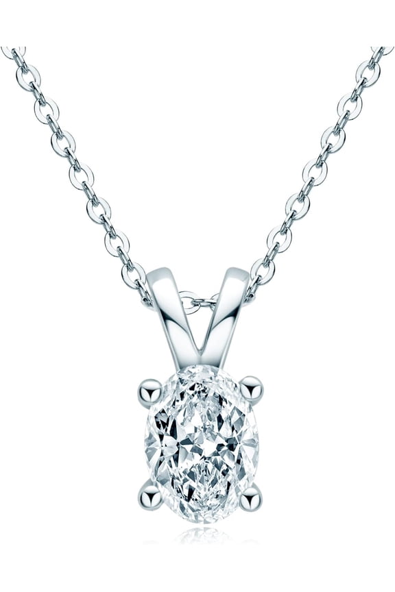 Moissanite Necklace for Women, 1CT, 2CT, 3CT, 4CT Solitaire Moissanite Pendant Necklace, D-E Color with GRA Certificate, 925 Sterling Silver with 18K Gold Plating, Mother Mom Wife Girlfriend Gifts with Jewelry Box Packed