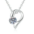 thumbnail image 1 of Leander Original 925 Sterling Silver Heart Pendant Necklace with a 1-carat D-color Laboratory-Grown Diamond. This simple heart-shaped necklace makes a perfect gift., 1 of 6