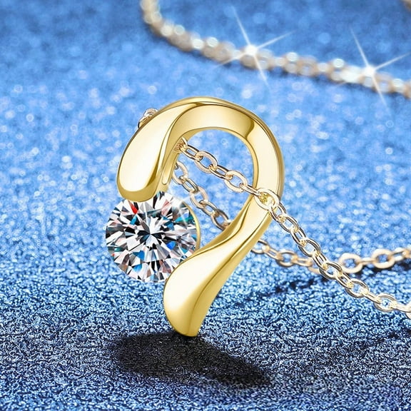 Leander Original 925 Sterling Silver Heart Pendant Necklace with a 1-carat D-color Laboratory-Grown Diamond. This simple heart-shaped necklace makes a perfect gift.