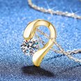 thumbnail image 1 of Leander Original 925 Sterling Silver Heart Pendant Necklace with a 1-carat D-color Laboratory-Grown Diamond. This simple heart-shaped necklace makes a perfect gift., 1 of 6