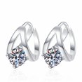 thumbnail image 1 of Leander Original 925 sterling silver earrings featuring 0.5 carats of lab-grown diamonds. These high-end, minimalist earrings make a perfect gift., 1 of 6
