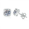 thumbnail image 1 of Leander Original S925 Sterling Silver Sugar Cube Earrings, simple square-shaped earrings, a luxurious and sparkling high-end gift., 1 of 6