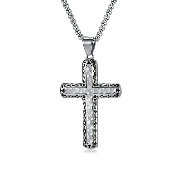 Leander Original Stainless Steel Cast Hip-Hop Style Handmade Titanium Cross Pendant Long Sweater Chain