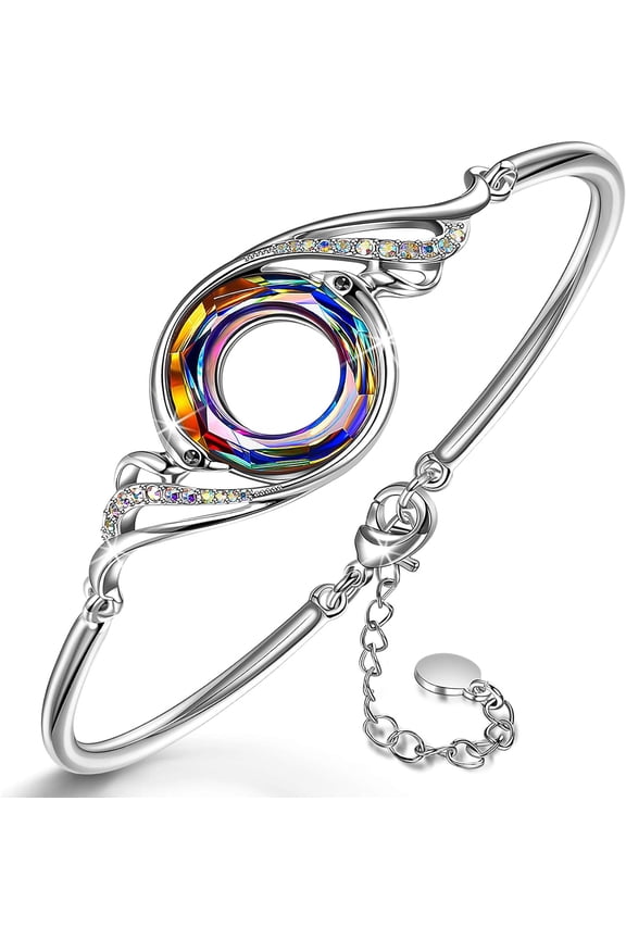 Phoenix Bracelet, made of Austrian crystal, adjustable bracelet for women, 7 inches + 6 inches, a birthday gift for women, symbolizing good luck and revival