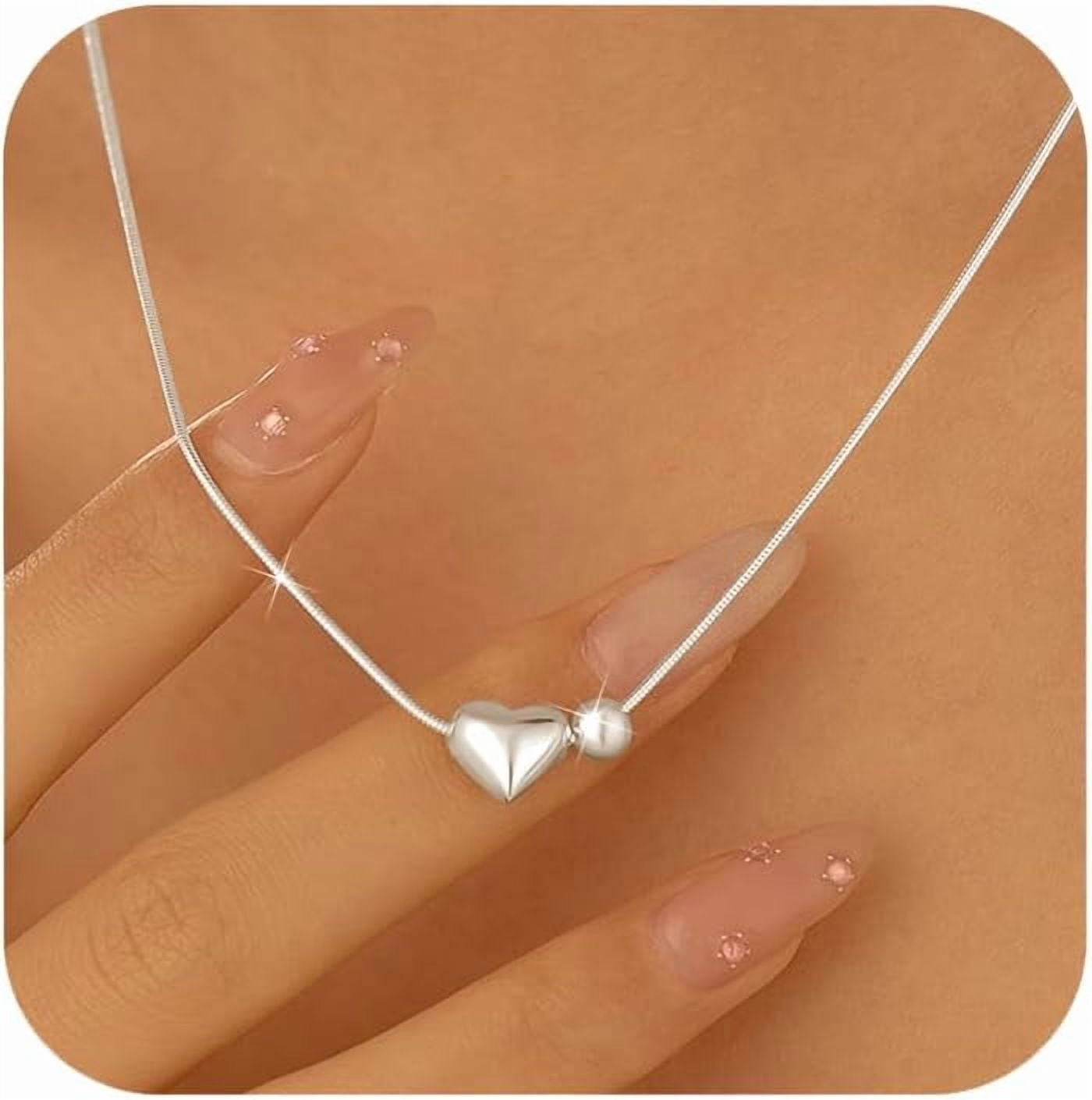 Leander S925 Sterling Silver Heart Necklace for Women Dainty 14k Gold Plated CZ Infinity Love Heart Opal North Star Pendant Choker Necklaces Trendy Chain Jewelry Birthday Gifts for Mom to Daughter