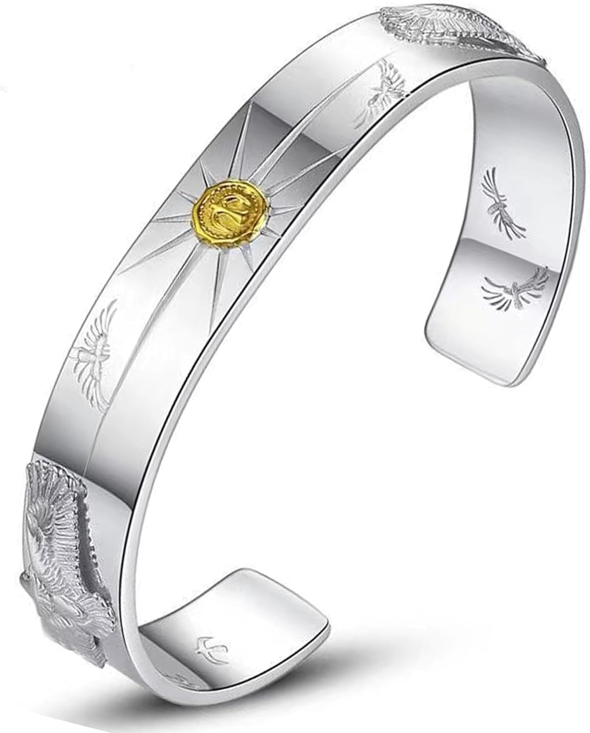 Leander S999 Antique Silver Plated Wide Feather Cuff Bracelet For Men Women Adjustable Retro Twisted Feathers Bracelets Gift Jewelry