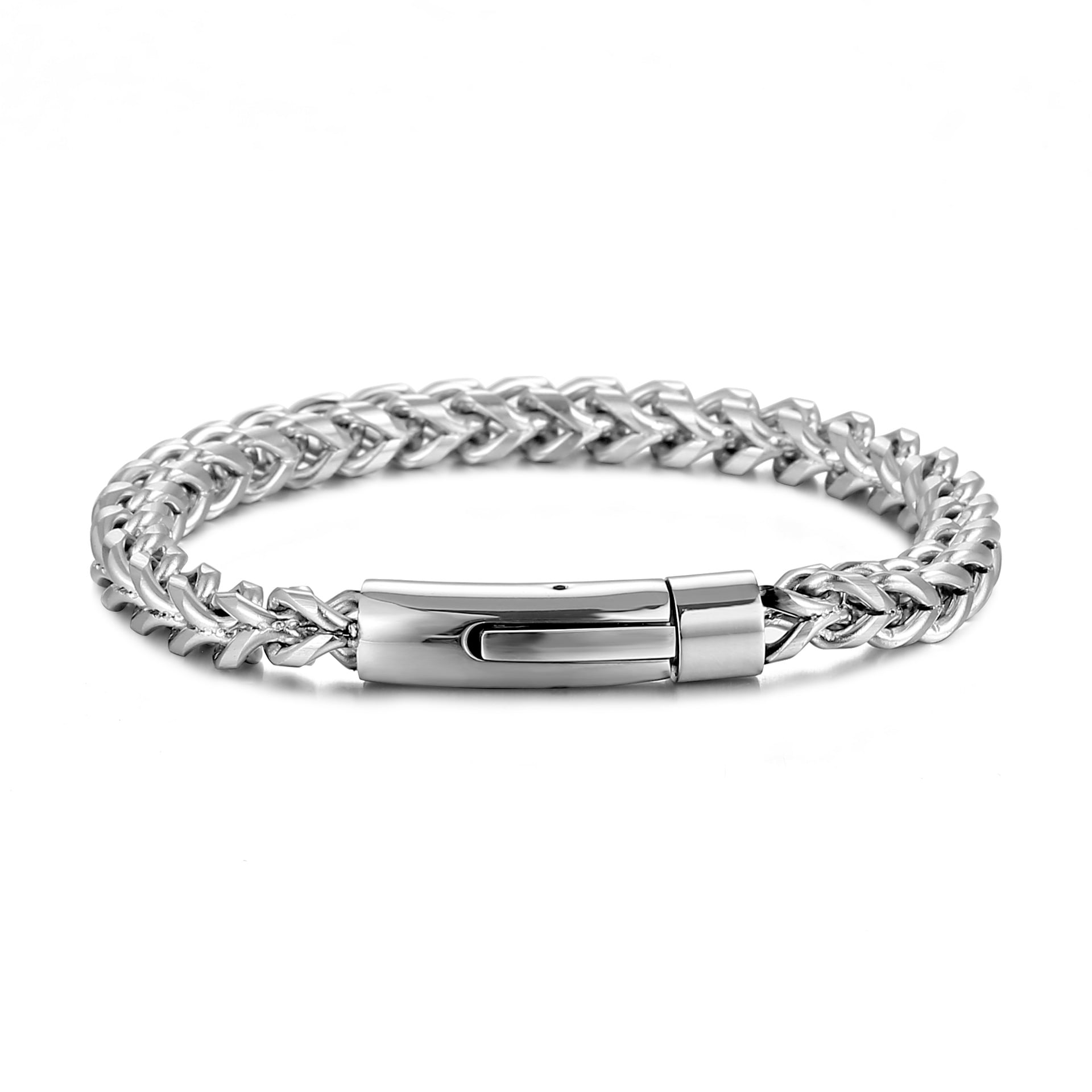 Leander Men's Stainless Steel Cuban Link Bracelet, 6mm Width, Black/18K Gold Plated, Ideal for Men.
