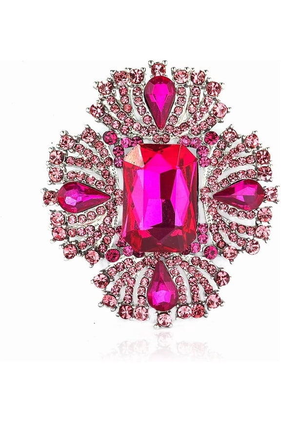 Vintage Austrian Crystal Rhinestone Flower Brooch, Women's Lapel Pin, can be paired with sweaters, coats, dresses and other accessories.