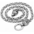 thumbnail image 1 of Leander Wolf Head with Thor Mjolnir Pendant Necklace Stainless Steel - King Chain, 1 of 4