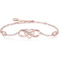 thumbnail image 1 of Leander Women Bracelets 925 Sterling Silver Infinity Heart White Gold Plated Cubic Zirconia Adjustable Bracelet Best Gifts for Women, 1 of 7