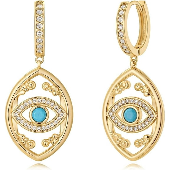 Tilga Women Earrings Gold Huggie Hoop Dangle Drop 14K Gold Plated Small Simple Hypoallergenic Everyday Jewelry