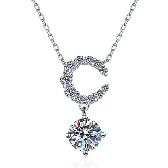 Leander's 925 sterling silver half-moon necklace and lab-grown diamond clavicle necklace are a high-end, romantic, and versatile clavicle necklace. A simple and stylish gift.