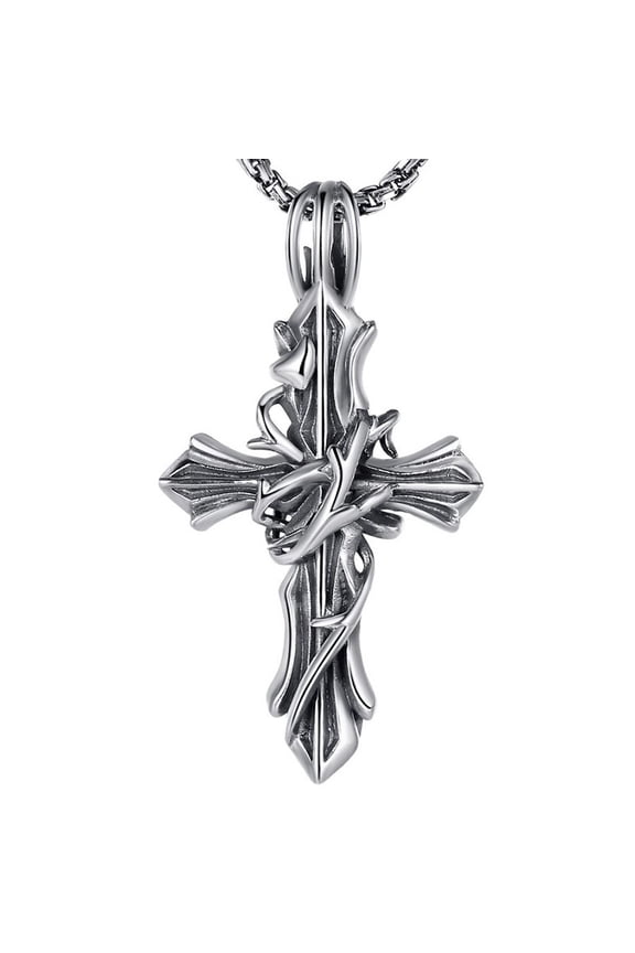 's vintage personalized cross necklace is simple and stylish, perfectly complementing any outfit and perfect for everyday wear.